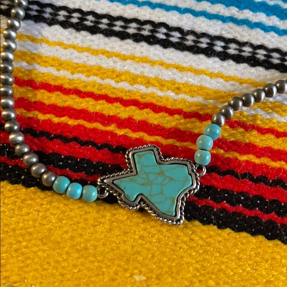 NWT Turquoise and Silver Texas choker Navajo Pearl - Picture 3 of 4